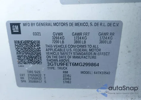 2021 GMC Sierra 1500 4Wd Short Box Denali from USA, damaged, VIN 3GTU9FET6MG299864